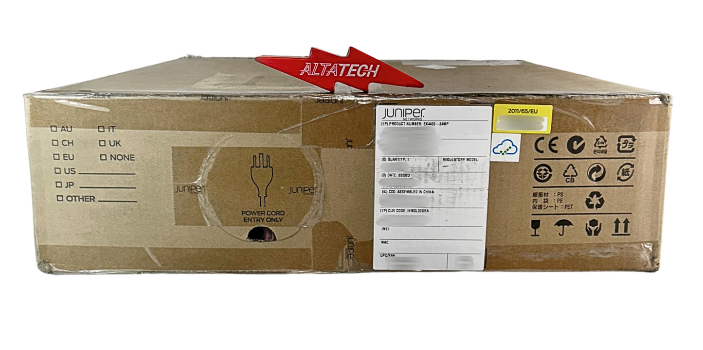 Juniper Networks EX4400-24MP 24 Ports 1/2.5/5/10G MultiGigabit and 2x100G Uplink Managed Ethernet Switch, Used