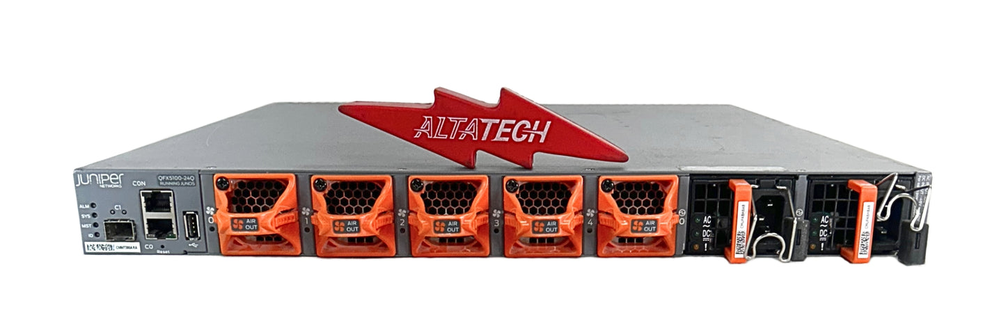 Juniper Networks QFX5100-24Q-3AFO 24-Port QSFP+ Dual AC Managed Ethernet Switch, Used