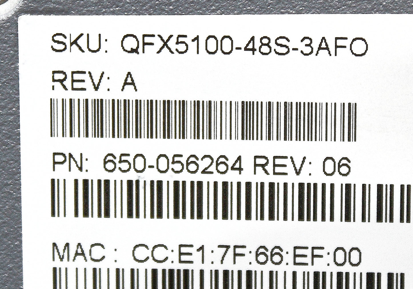 Juniper Networks QFX5100-48S-3AFO QFX5100 48S Switch 48 Port - Dual AC PSU + 4 Fans, Used
