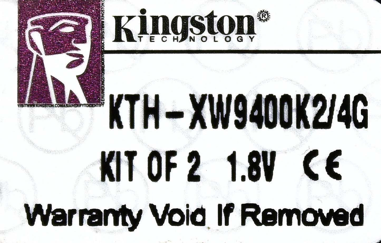 Kingston KTH-XW9400K2/4G 4GB (2X2GB) DDR2 ECC PC2-5300 667MZ, Used