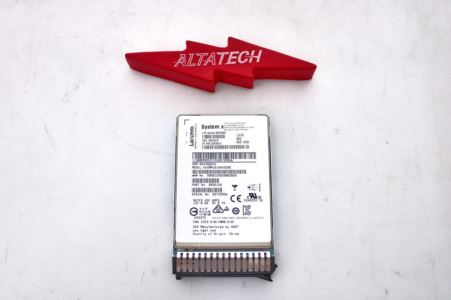 Lenovo 00FN410 1.6TB 12G SAS MLC G3HS SSD, Used