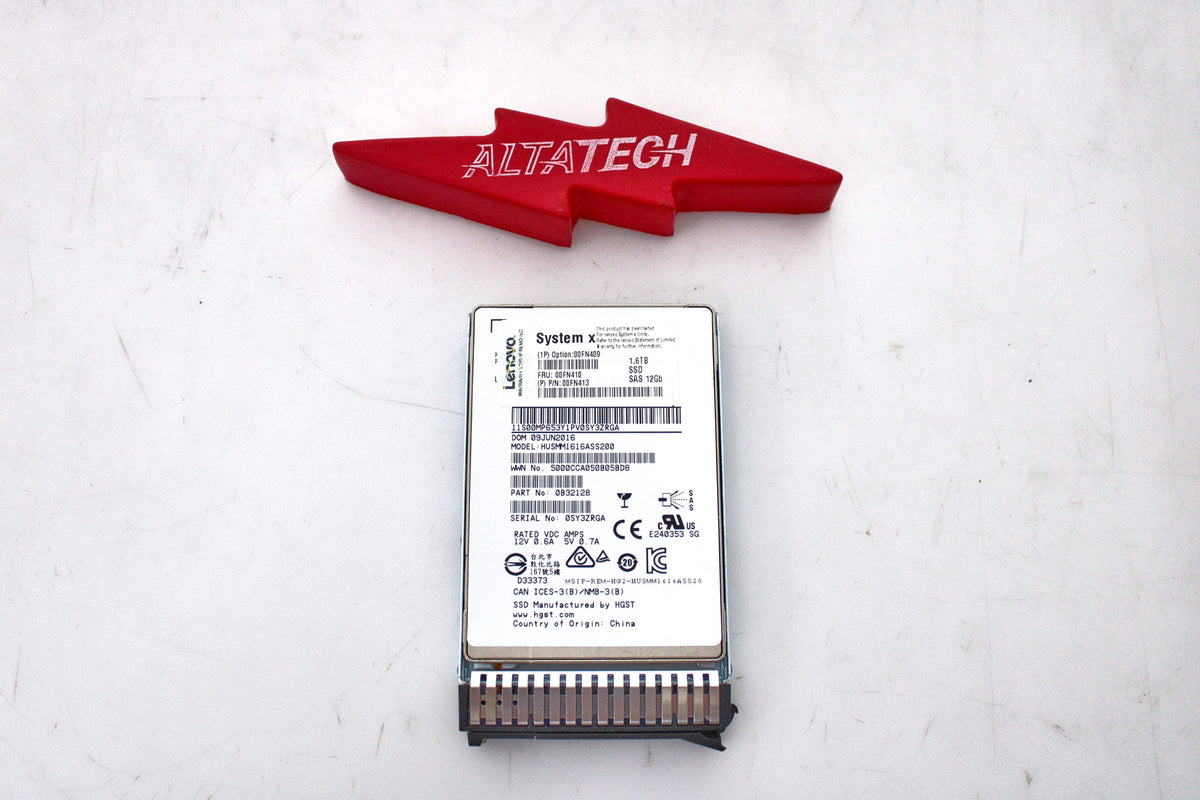 Lenovo 00FN410 1.6TB 12G SAS MLC G3HS SSD, Used