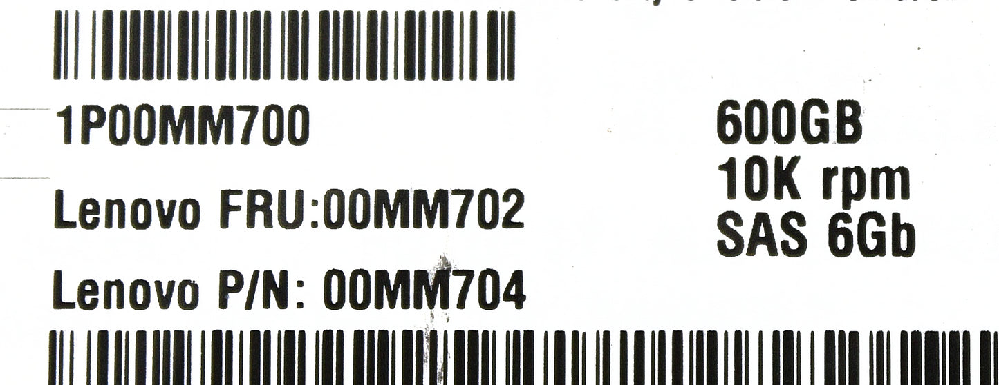 Lenovo 00MM702 600GB 10K 2.5" HDD FOR S2200, Used