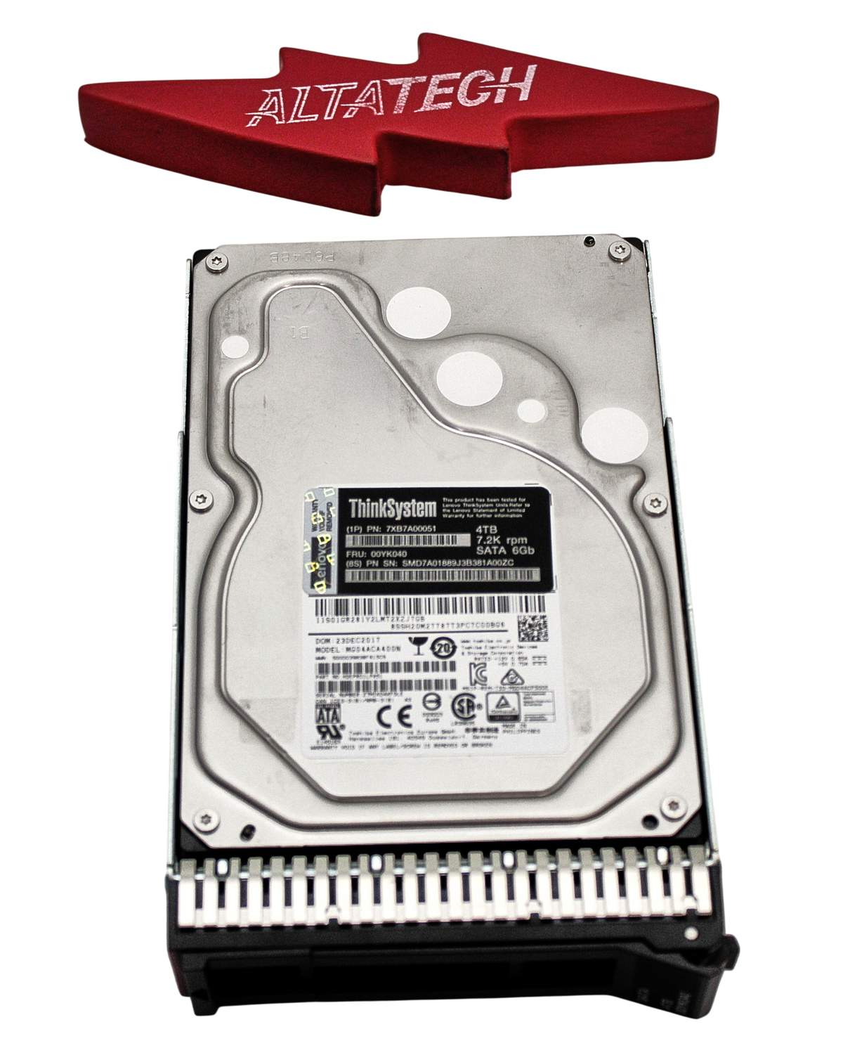 Lenovo 00YK040 4TB 7.2K 3.5" SATA 512N HDD, Used