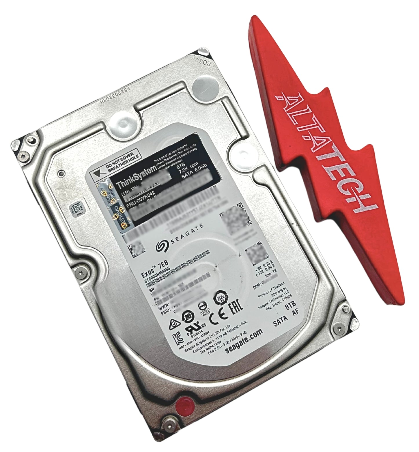 Lenovo 00YK042 8TB 7.2K SATA 6G 512E 3.5" HDD, Used