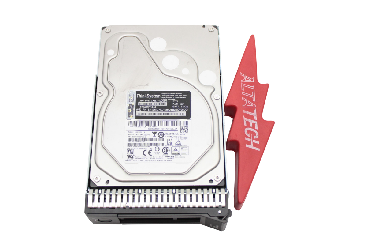 Lenovo 00YK045 2TB 7.2K 6Gbps SATA 3.5" Simple Swap 512n HDD, Used
