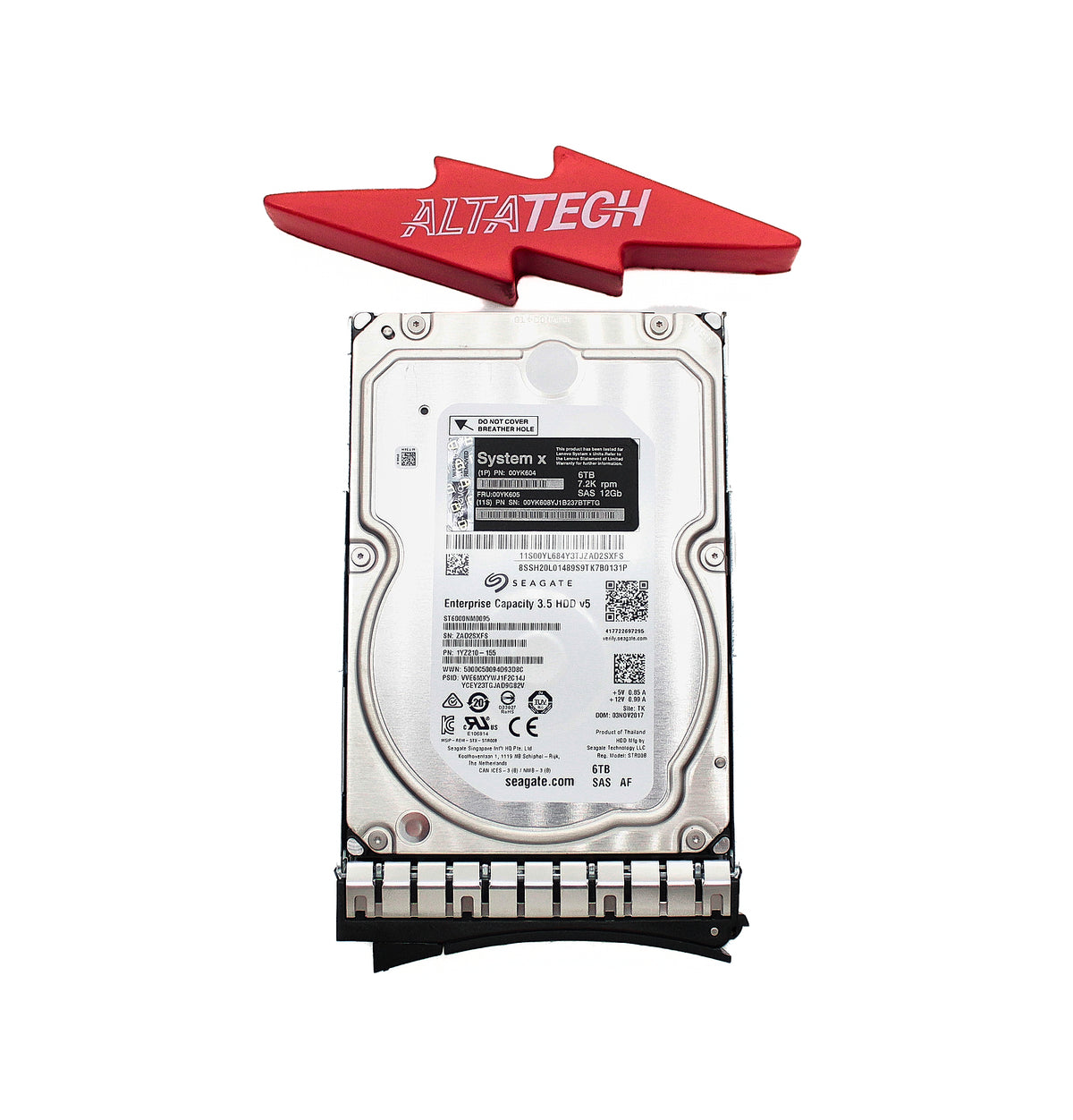 Lenovo 00YK605 6TB 7.2K 12G SAS 3.5" HDD, Used