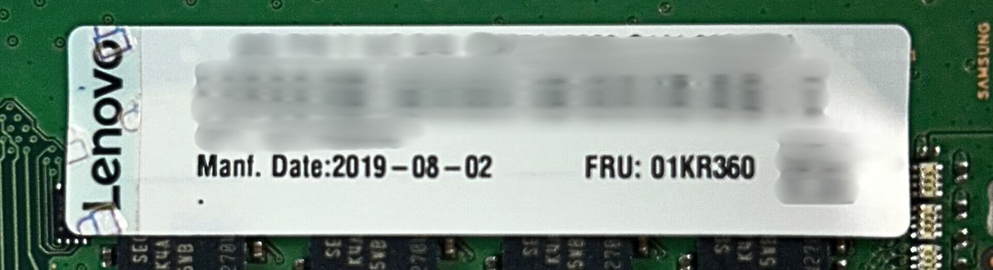 Lenovo 01KR360 ThinkSystem 16GB TruDDR4 2666MHz (2Rx8, 1.2V) ECC UDIMM, Used