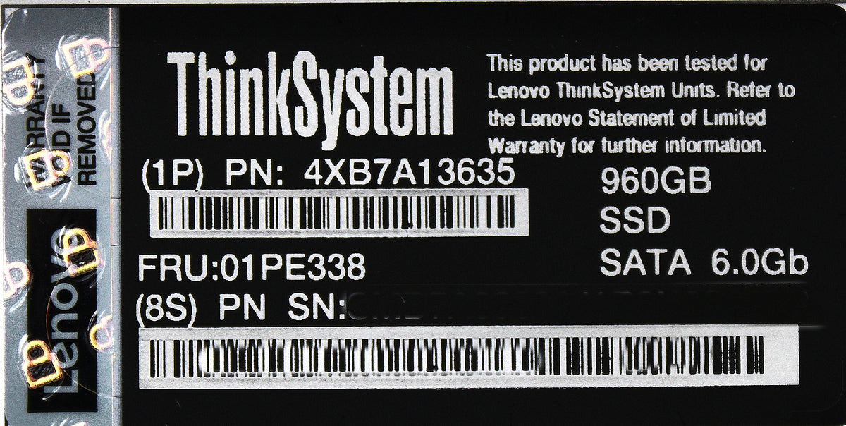 Lenovo 01PE338 960GB S4610 SATA 6G 2.5" HDD, Used