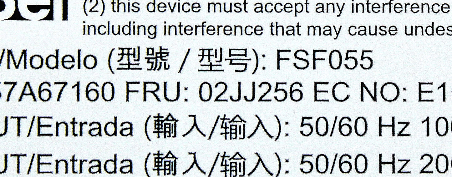 Lenovo 02JJ256 750W PLATINUM 230/115V PLATINUM PSU, Used