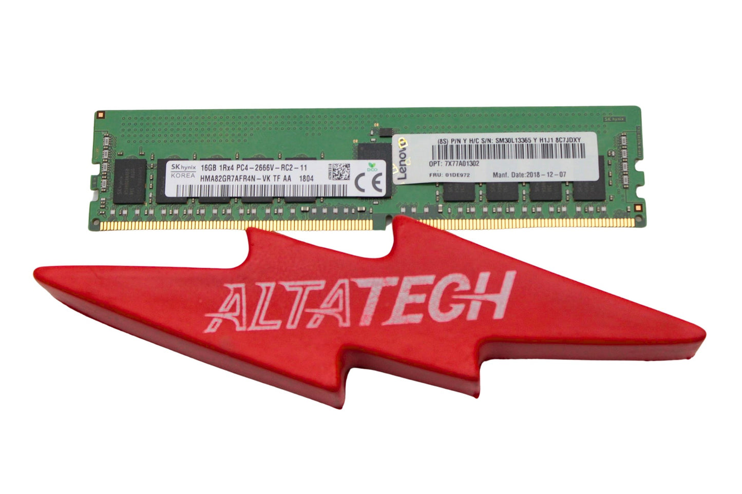 Lenovo 7X77A01302 16GB PC4-21300V DDR4-2666 1RX4 ECC, Used