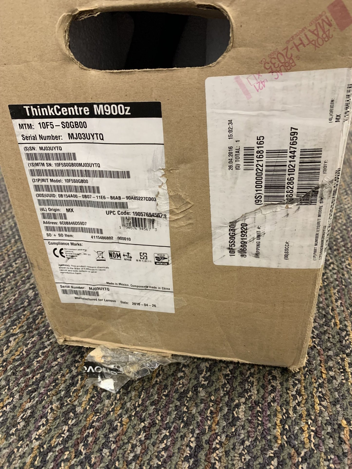 Lenovo M900Z THINKCENTRE ALL IN ONE I5-6500 3.2GHZ 4Core, 8GB RAM NO OS, New Open Box