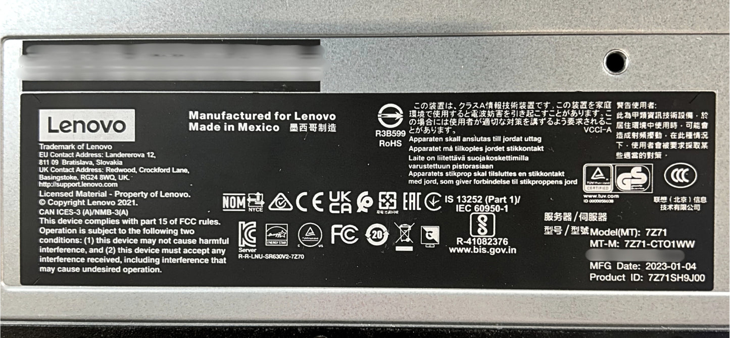 Lenovo SR630V2 ThinkSystem SR630 V2 Server Configured to Order, Used