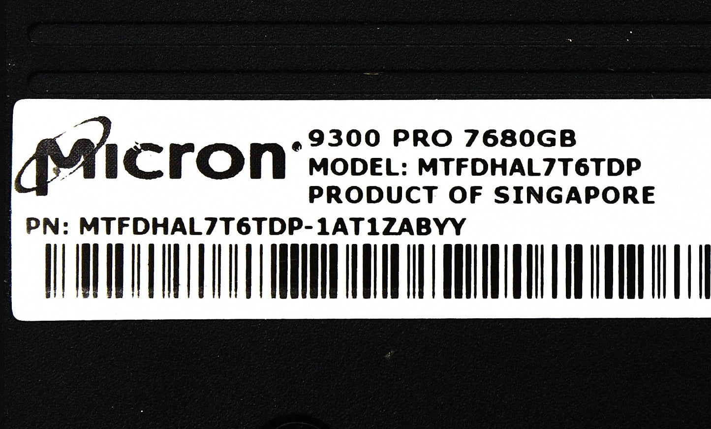 Micron MTFDHAL7T6TDP-1AT1ZABYY 7.68TB SSD SAS 2.5 NVME PCI-E U.2 MICRON 9300, Used