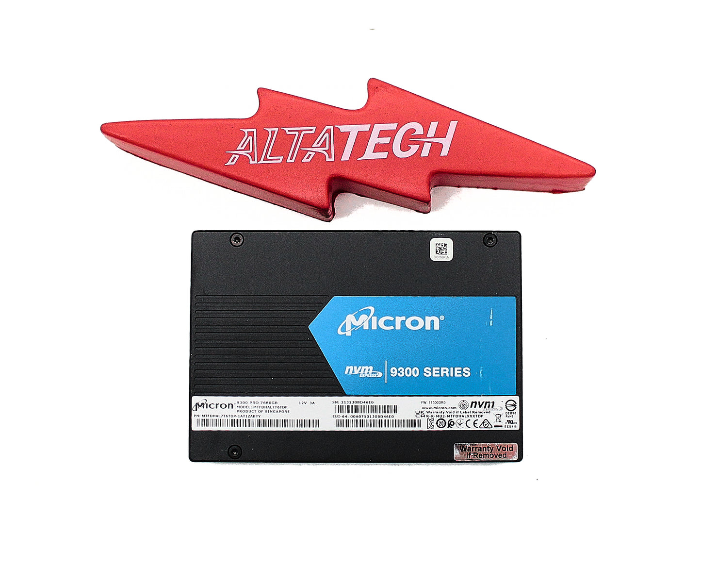 Micron MTFDHAL7T6TDP-1AT1ZABYY 7.68TB SSD SAS 2.5 NVME PCI-E U.2 MICRON 9300, Used