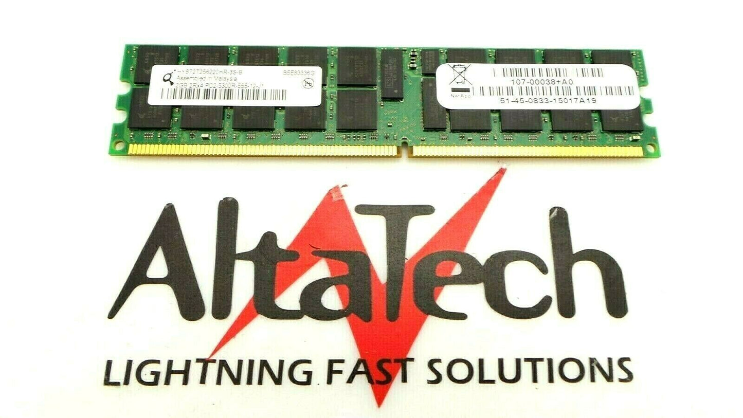 NetApp 107-00038+A0 2GB PC2-5300R DDR2-667 2Rx4 DIMM Memory, Used