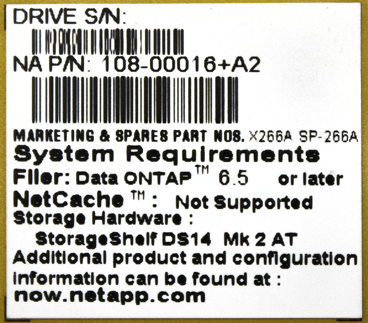 NetApp X266A 320GB 5.4K SATA HDD, Used