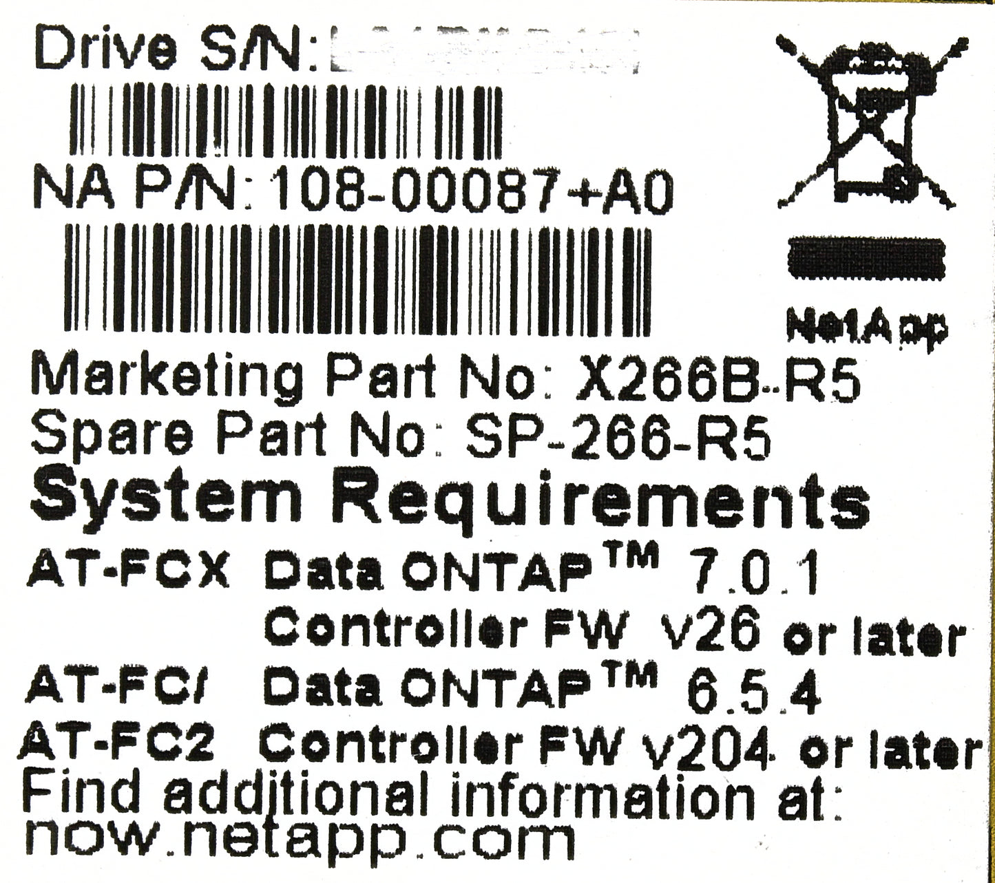 NetApp X266B-R5 320GB 7.2K 3.5" HDD, Used