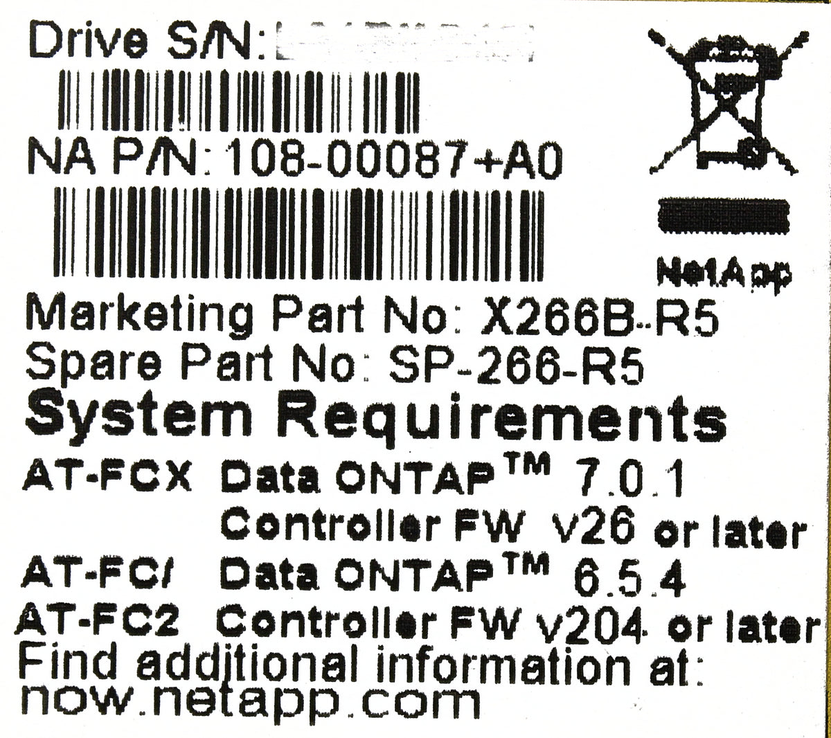 NetApp X266B-R5 320GB 7.2K 3.5" HDD, Used