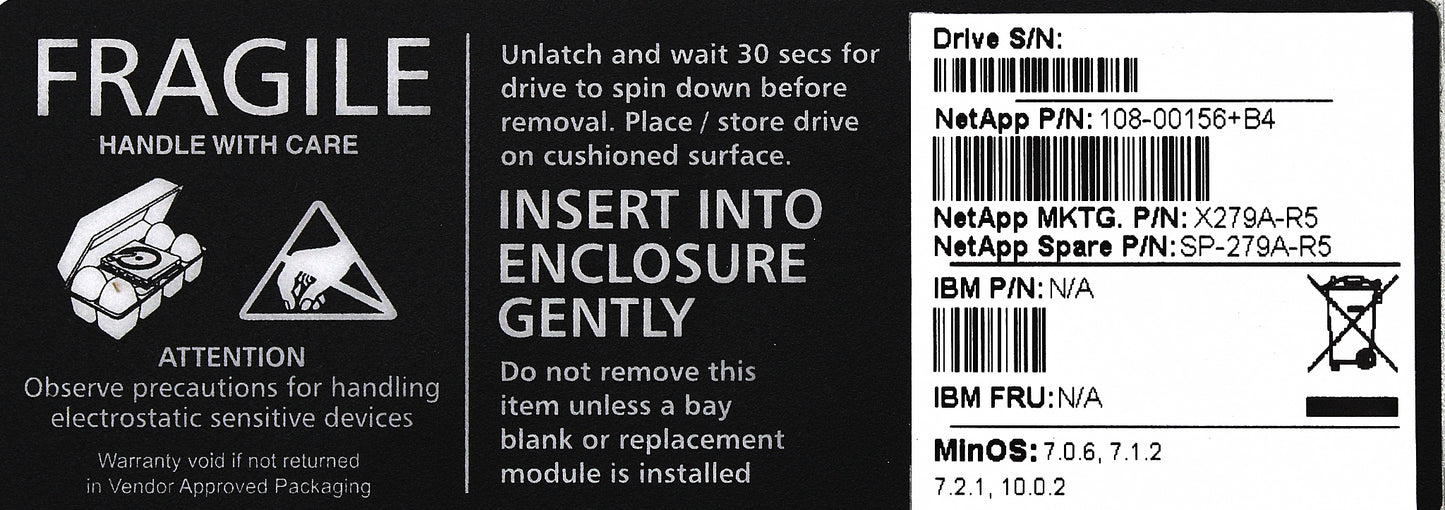 NetApp X279A-R5 300GB 15K 4GB FC HARD DRIVE, Used