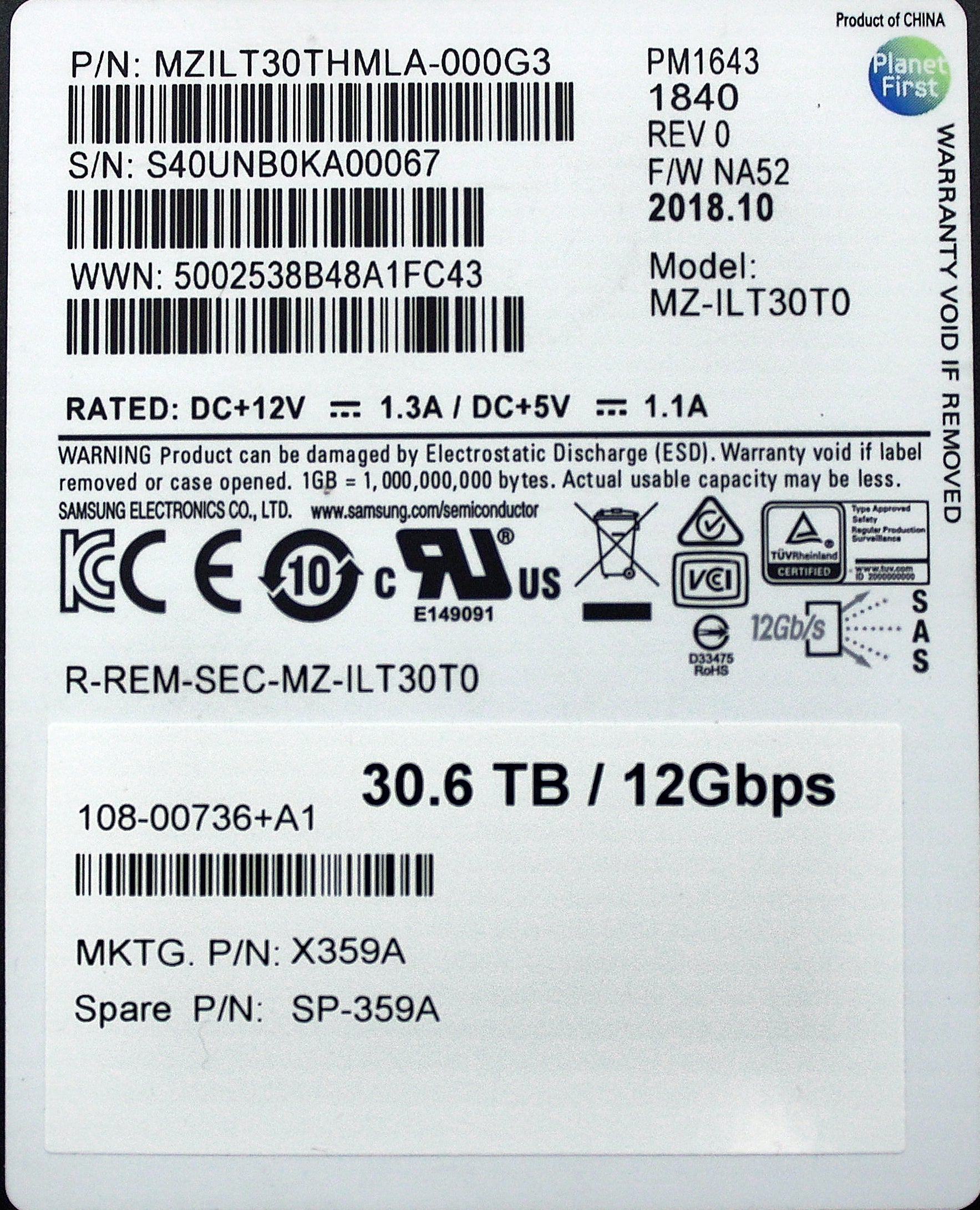 NetApp X359A 30.6TB 12Gb/s 2.5