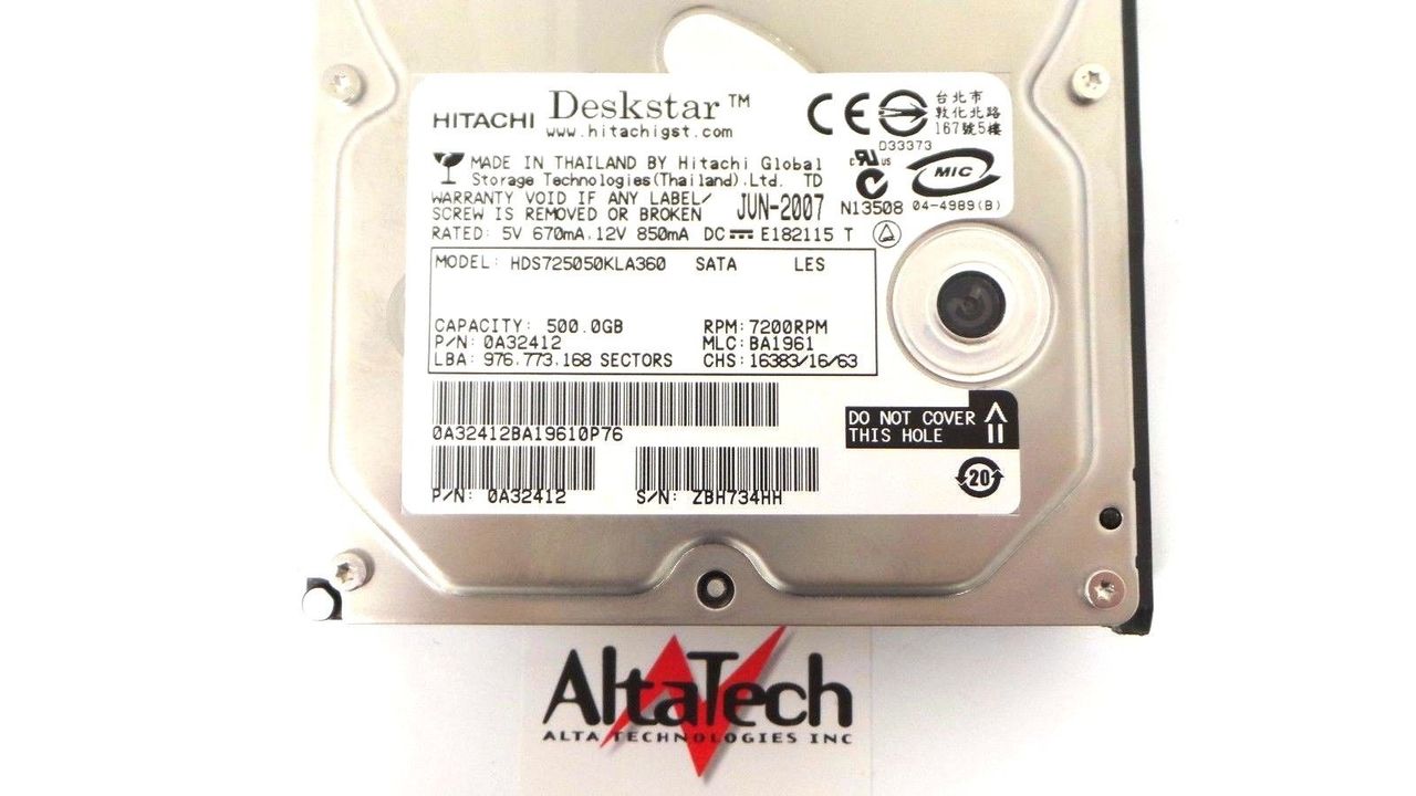 NetApp X431A-R5 Hitachi 500GB 7.2K Hard Drive, Used