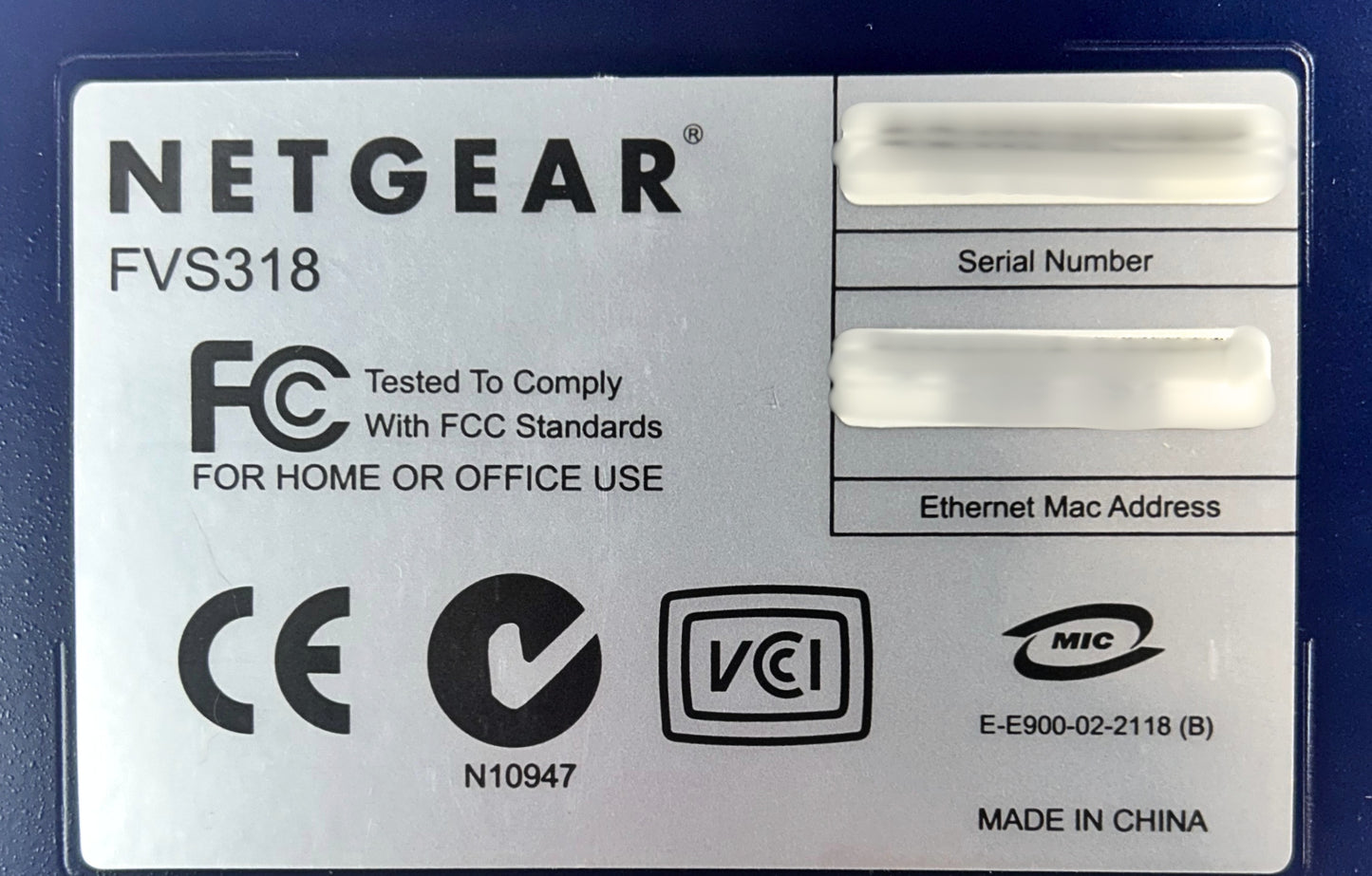 Netgear FVS318G ProSafe 8 Port Gigabit VPN Firewall, Used