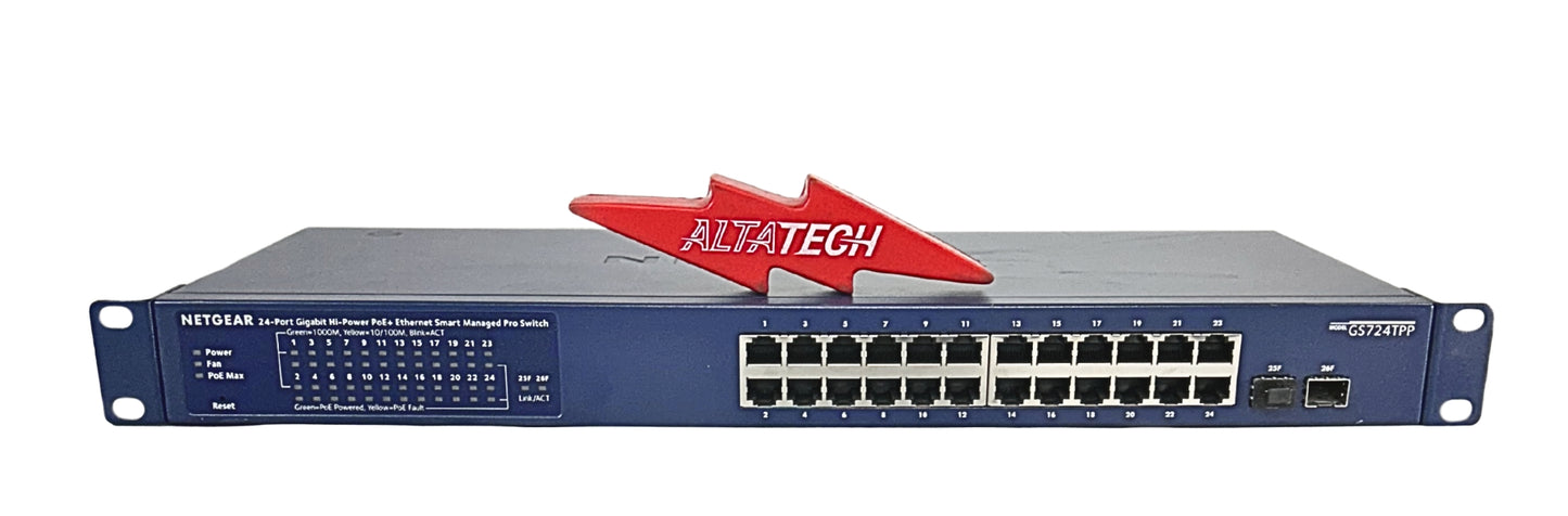 NETGEAR GS724TPP NetGear 24-Port GE PoE plus Managed Smart Switch, Used