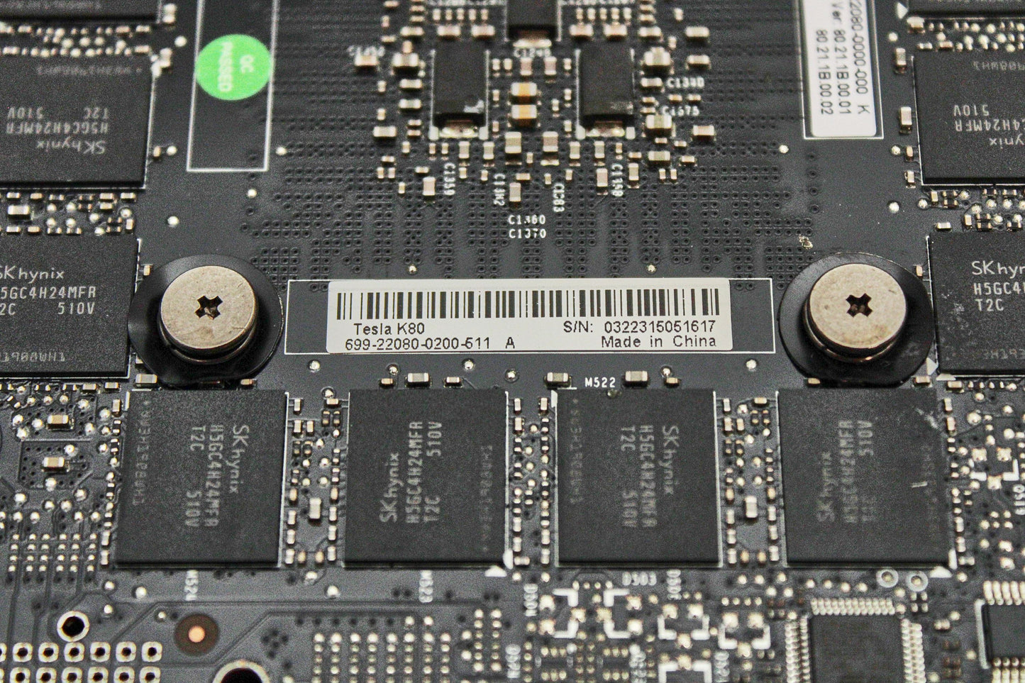 NVIDIA 699-22080-0200-511 Tesla K80 24GB GDDR5 384-Bit PCl-Express 3.0 x16 Kepler GPU, Used