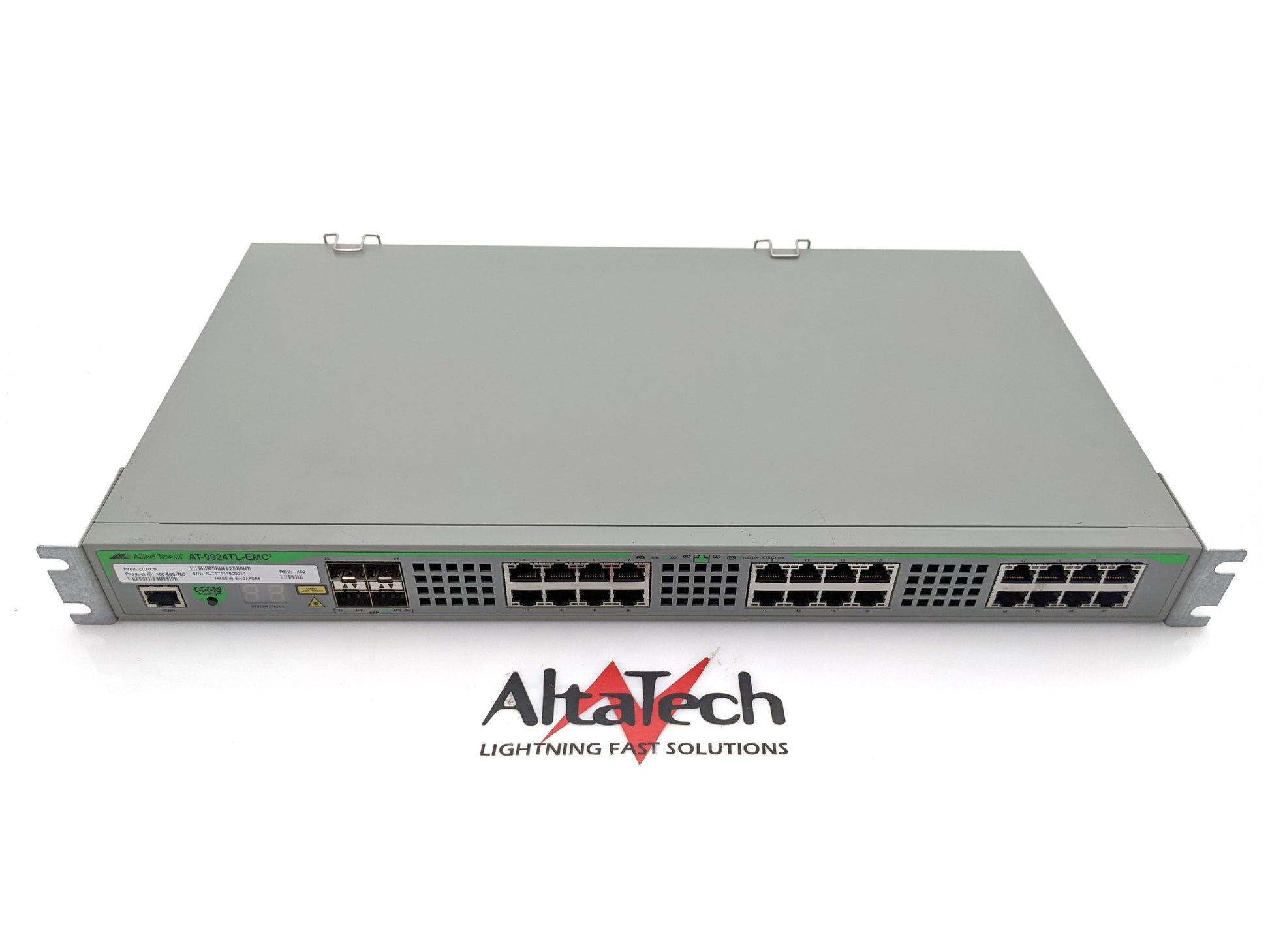 OEM AT-9924TL-EMC Allied Telesis 24-Port Ethernet Switch for EMC (100-580-700), w/ 4x SFP, Used