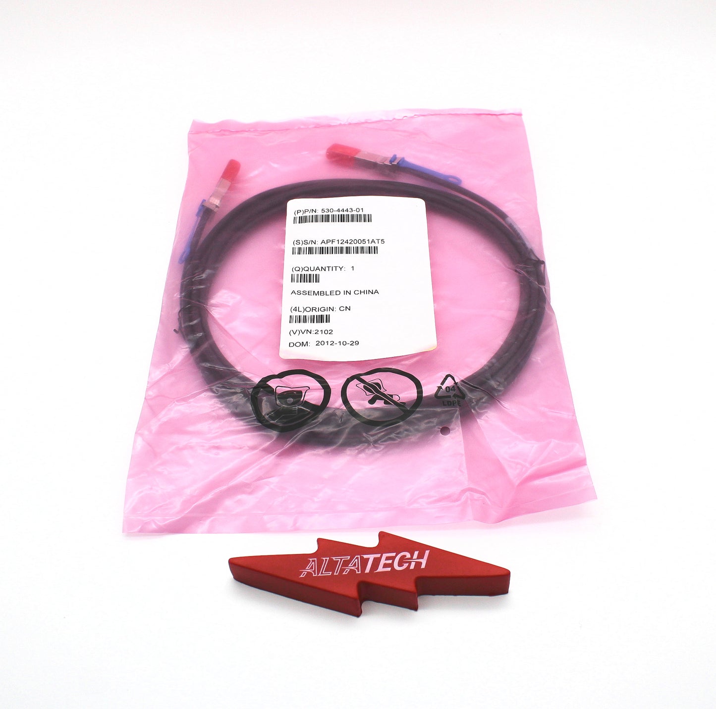 Oracle 530-4443_NEW 10GBPS SFP+ TWINX CABLE, 5M, New No Box