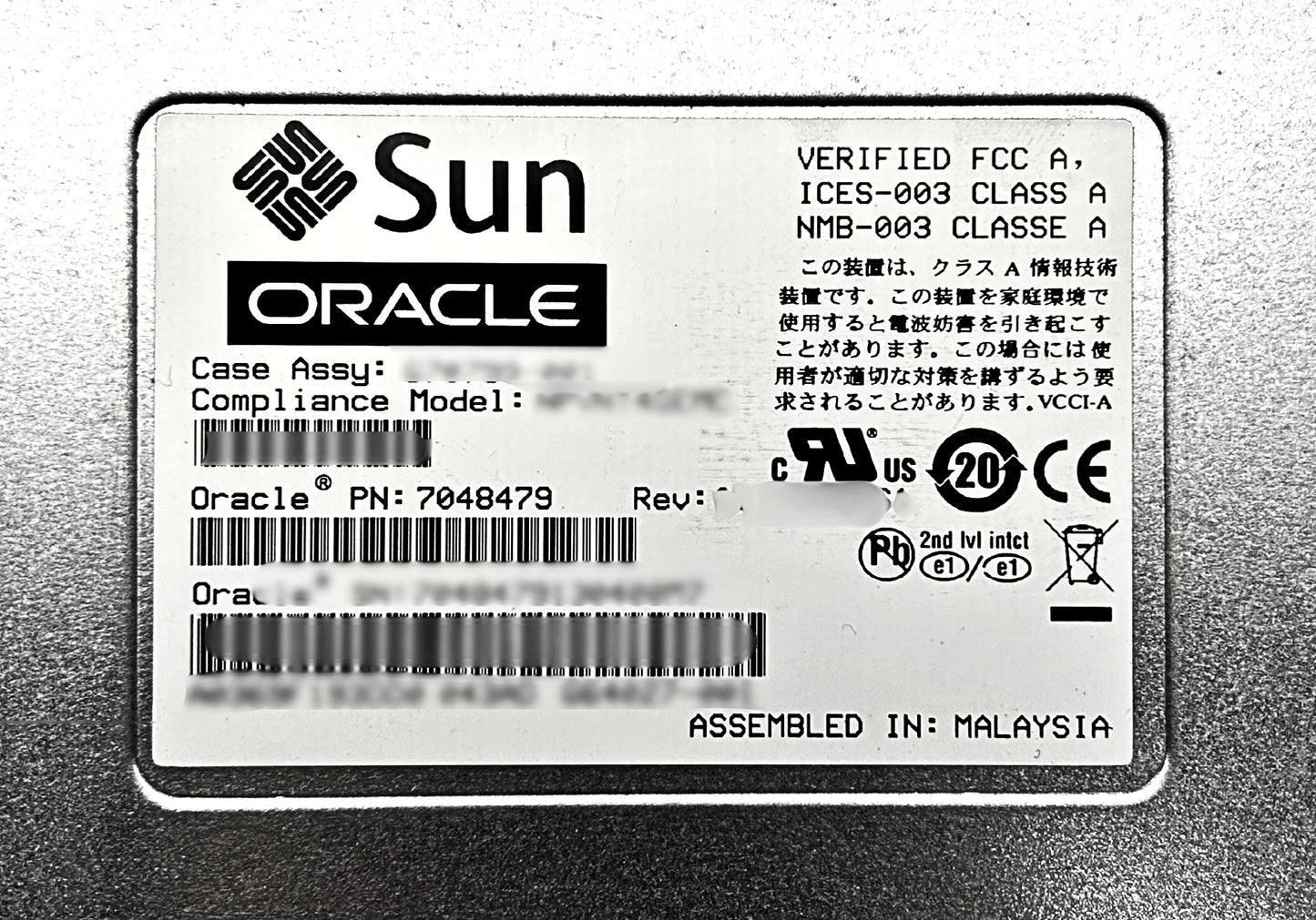 Oracle 7048479 4-PORT MODULE PCI EXPRESS 2.0 UTP, Used