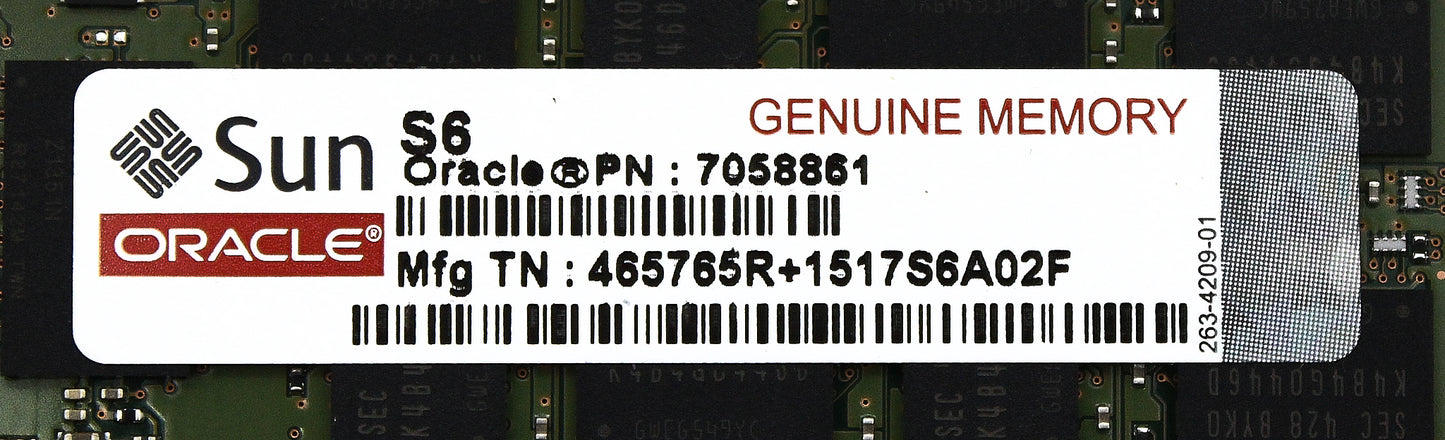 Oracle 7058861 16GB PC3L-12800R DDR3-1600 2RX4 ECC, Used
