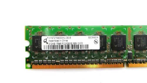 OEM HYS72T64000HU-3S-B 512MB pc2-5300e ddr2-667 1rx8 ecc RAM Memory, Used
