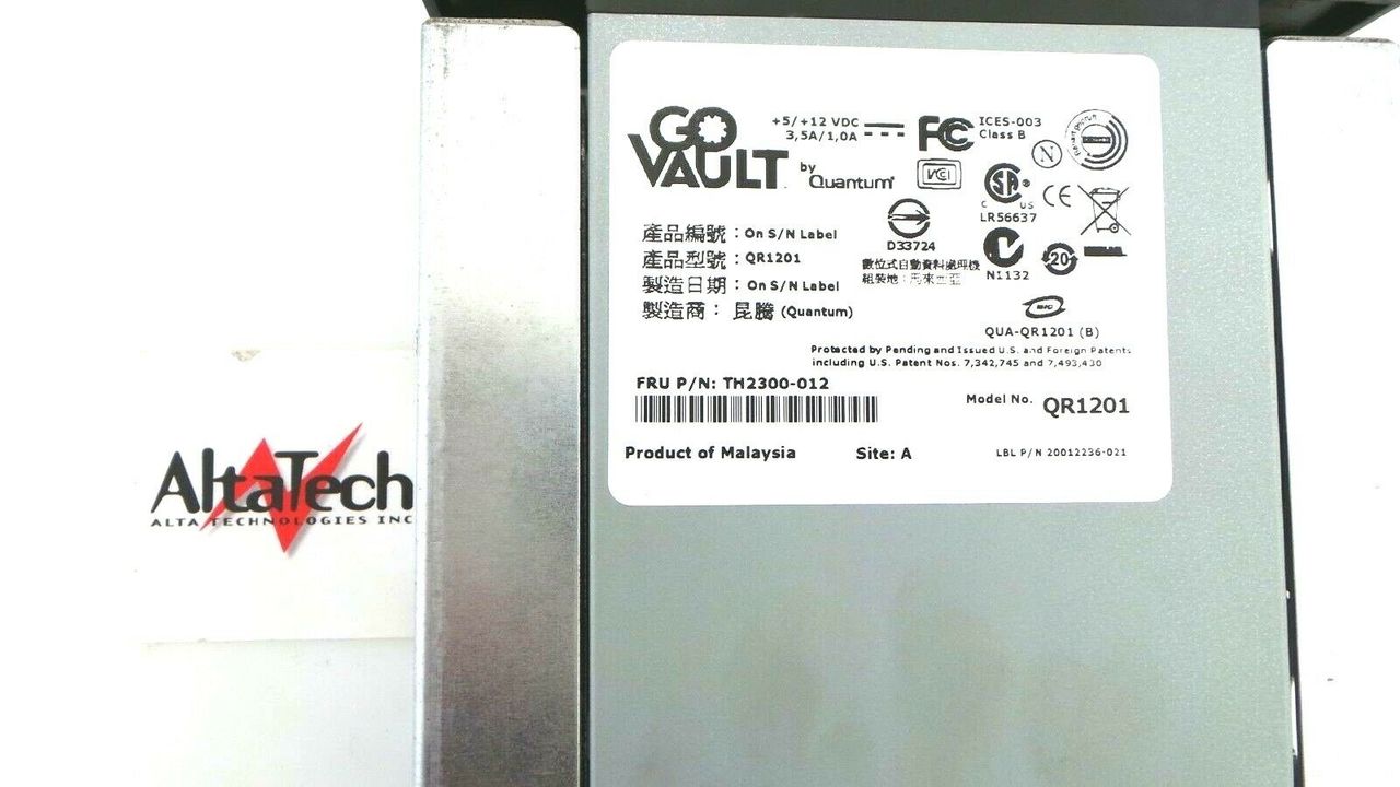 Quantum TH2300-12 GoVault GR12 SATA Data Disk Drive, Used