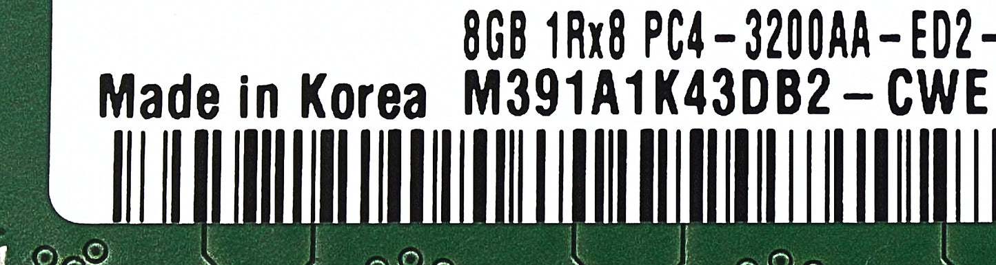 Samsung M391A1K43DB2-CWE 8GB PC4-25600E DDR4-3200 1RX8 ECC-U, Used