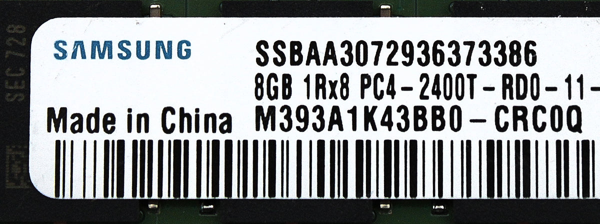 Samsung M393A1K43BB0-CRC0Q 8GB PC4-19200T DDR4-2400 1RX8 ECC, Used