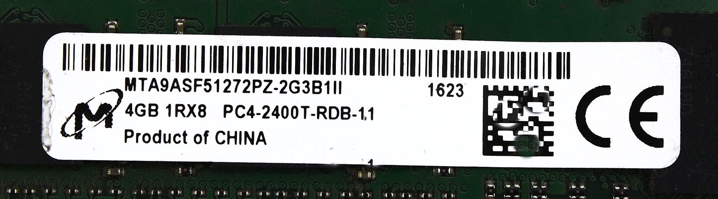 Samsung MTA9ASF51272PZ-2G3B1 4GB PC4-19200T DDR4-2400 1RX8 ECC, Used