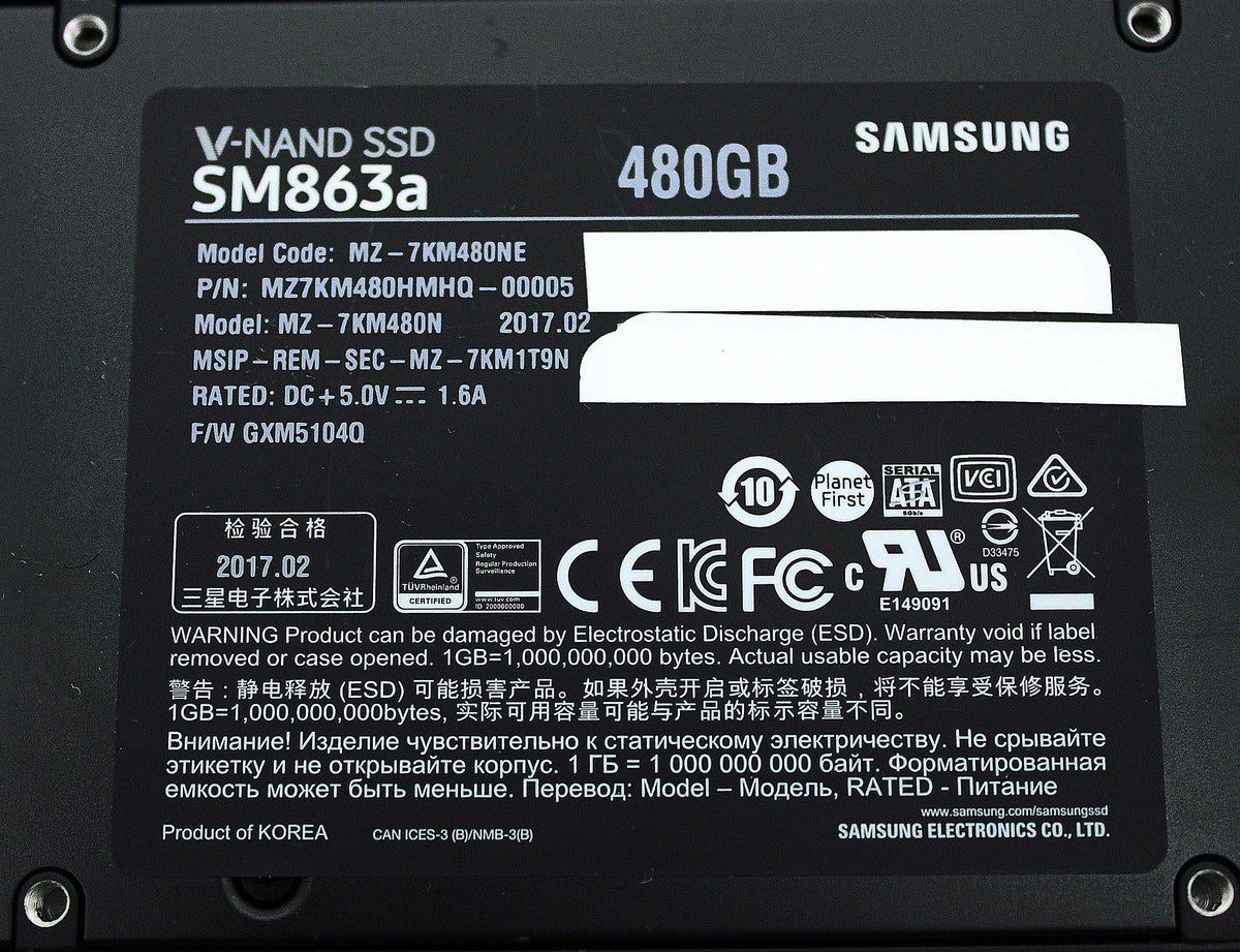 Samsung MZ7KM480HMHQ-00005 480GB SSD SATA 2.5 6G, Used