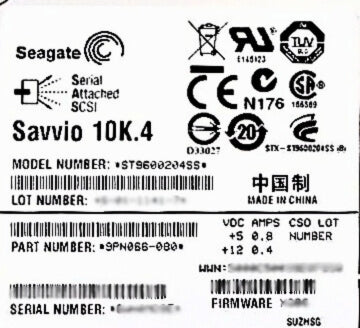 Seagate 9PN066-080 Savvio 600GB 10K SAS 2.5" Hard Drive, Used