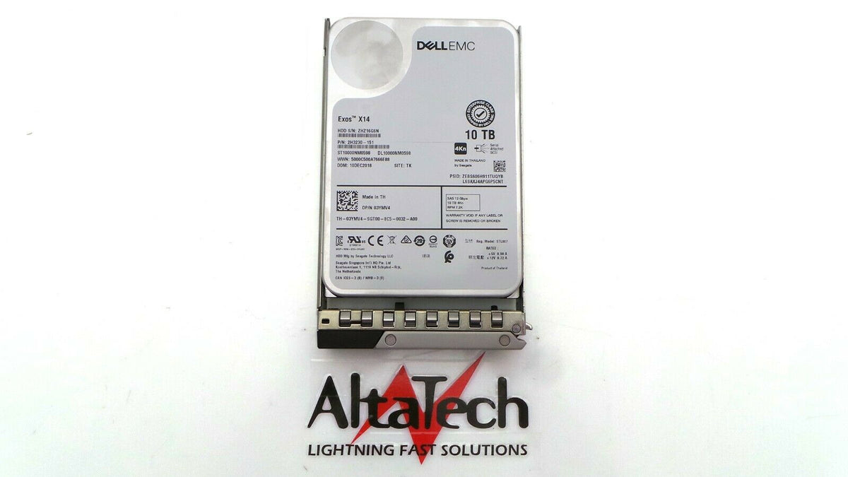 Seagate ST10000NM0598 Seagate ST10000NM0598 Dell EMC Exos x14 10TB 7.2K SAS 3.5" 12G 4Kn HDD Hard Drive PN HV5CH, Used