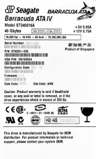 Seagate ST340016A 40GB 7.2K IDE 2M ATA 3.5 BARRACUDA, Used