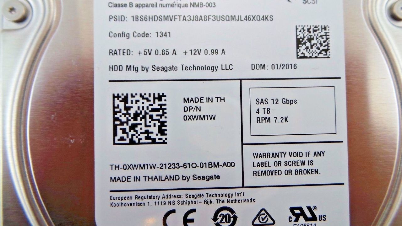 Seagate ST4000NM0005 4TB 7.2K SAS 3.5" 12G, Used