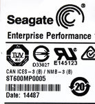 Seagate ST600MP0005 600GB SAS SFF Hard Disk Drive, Used