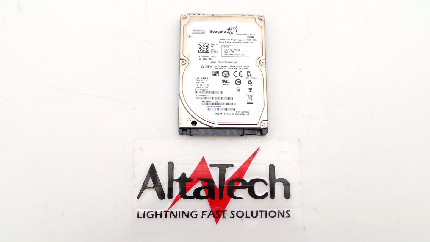 Seagate ST9500420AS Seagate ST9500420AS 500GB 7.2K SATA 2.5 3G HDD Dell G629T Hard Disk Drive, Used