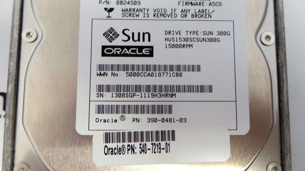 Sun Microsystems 540-7219 300GB 15K SAS Hard Drive, Used
