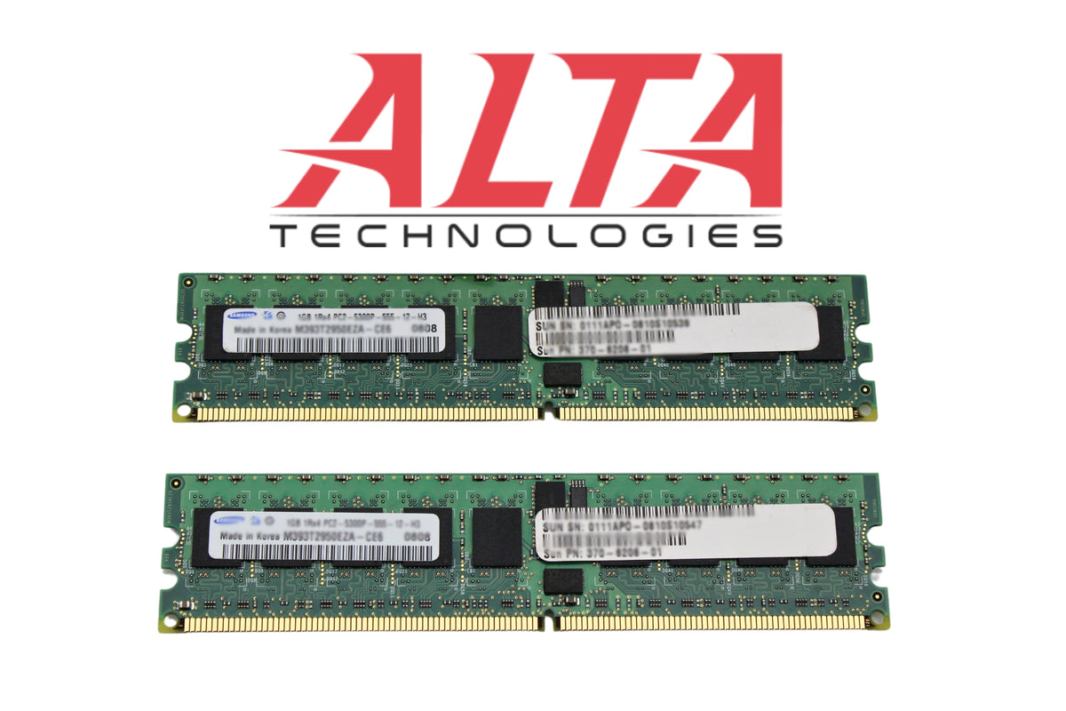 Sun Microsystems 370-6208_X2 2X 1GB DIMM, Used