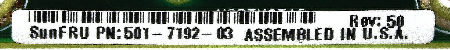 Sun Microsystems 501-7192 LED/Switch Board, Used