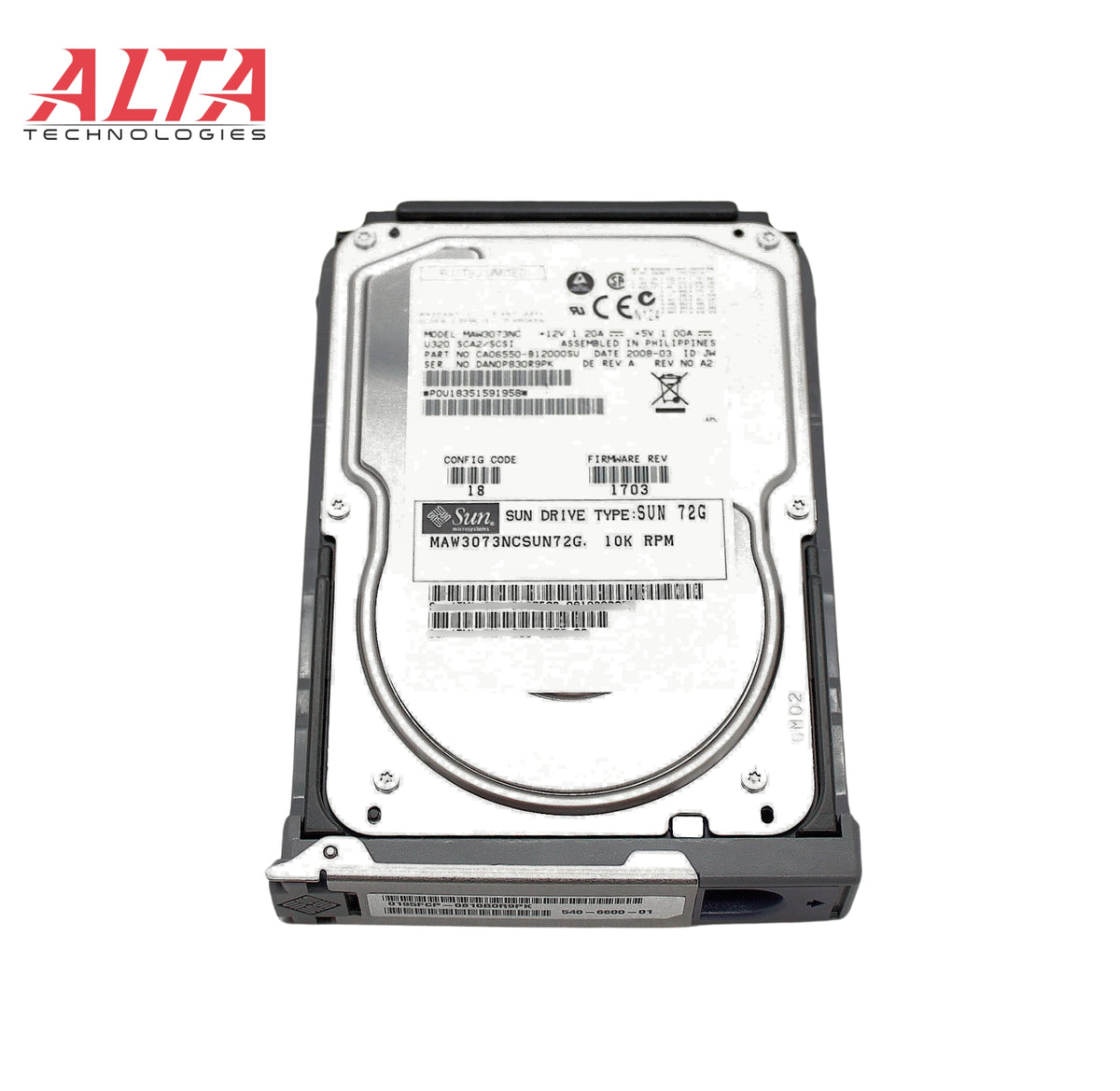 Sun Microsystems 540-6600 73.4GB 10K U320 HDD ROHS, Used