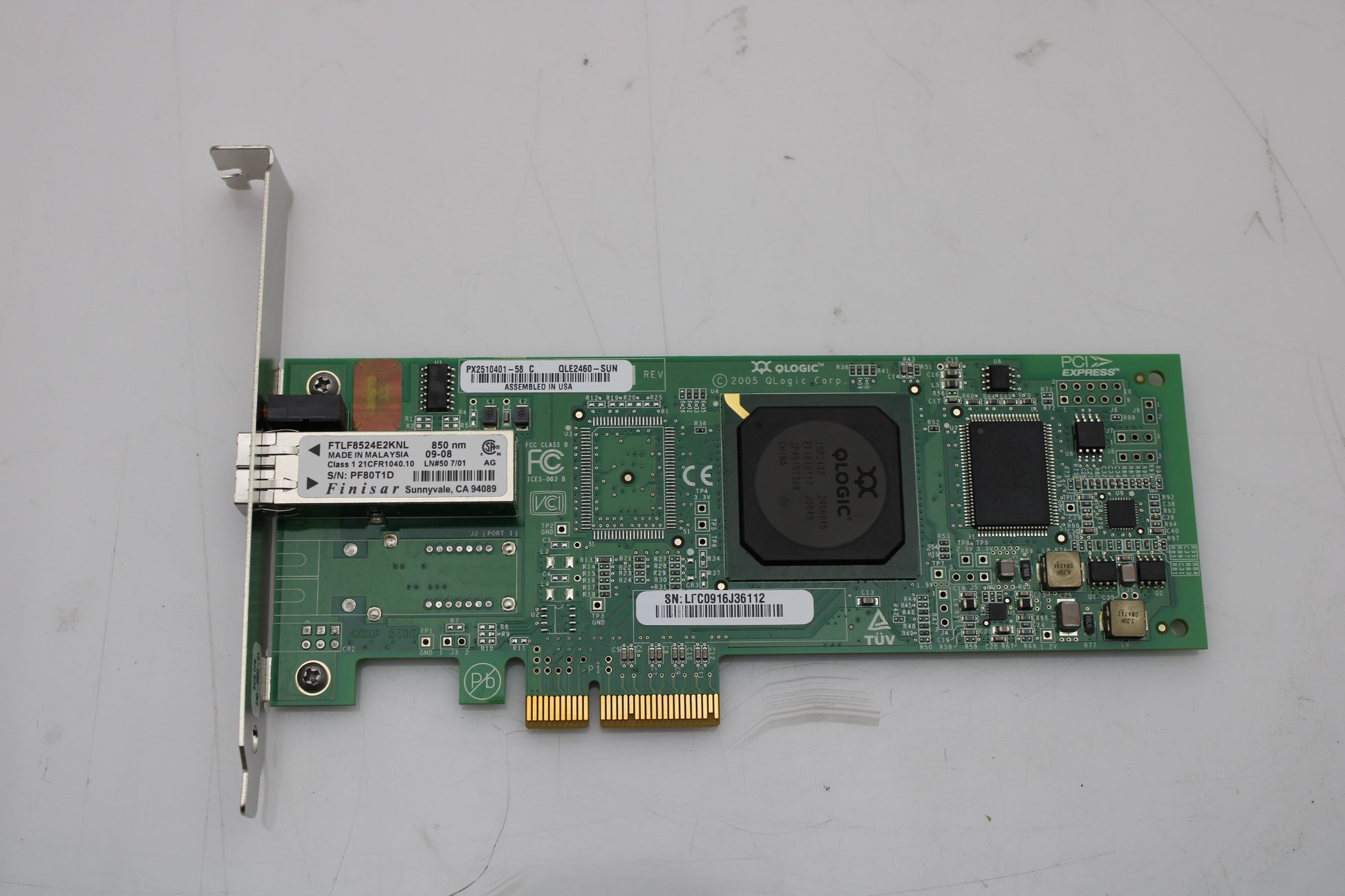 Sun Microsystems SG-XPCIE1FC-QF4 4GB PCI-E SINGLE PORT FC, Used